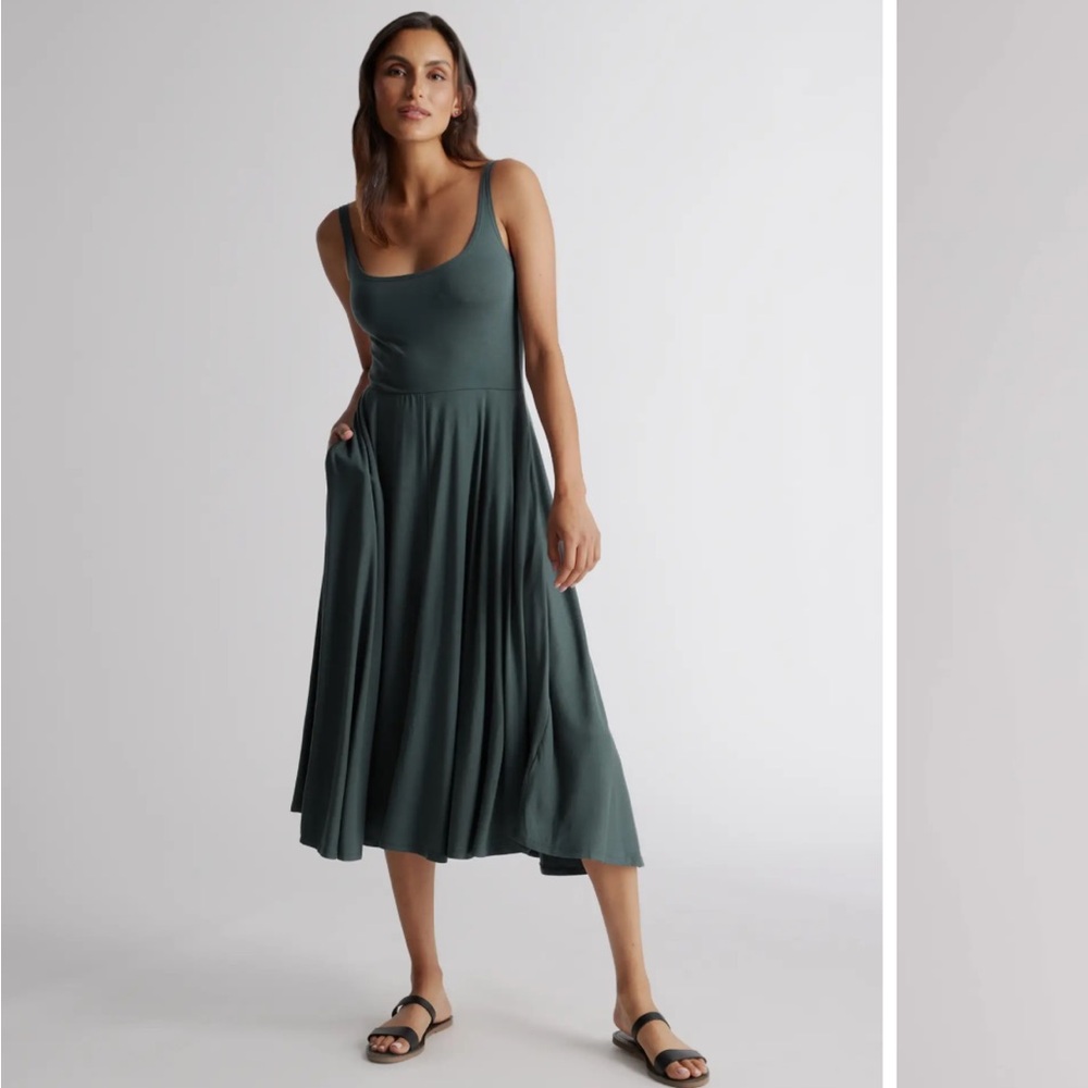 NWT Quince Tensel Fit and Flare Dress XS